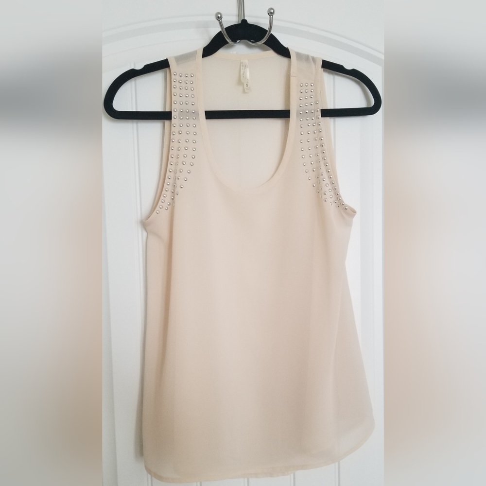 Sleeveless studded top, size small